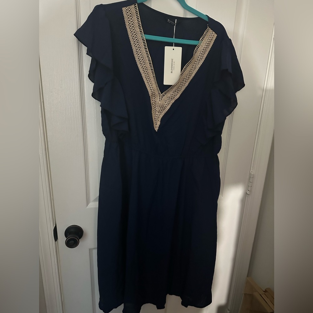 Bloom chic super cute navy dress
